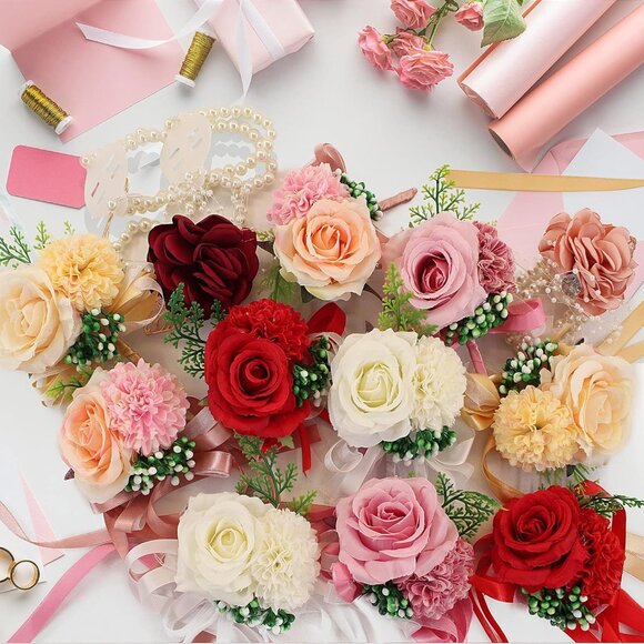 Handmade Pearl Wristlet Bands - 4 Count for Stylish Occasions & Celebrations - Picture 7 of 9